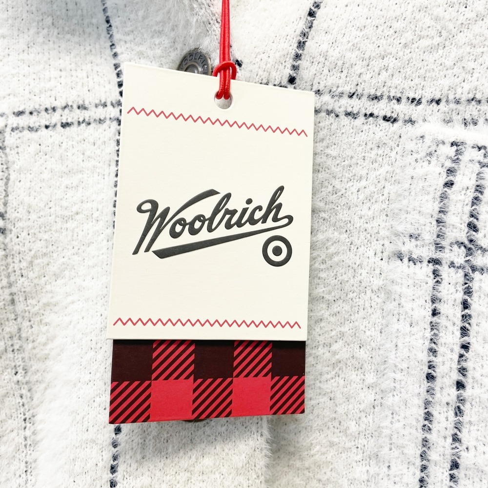Woolrich X Target Women's Light Gray Fuzzy Knit Shacket Button Up Jacket Size L - Picture 4 of 6
